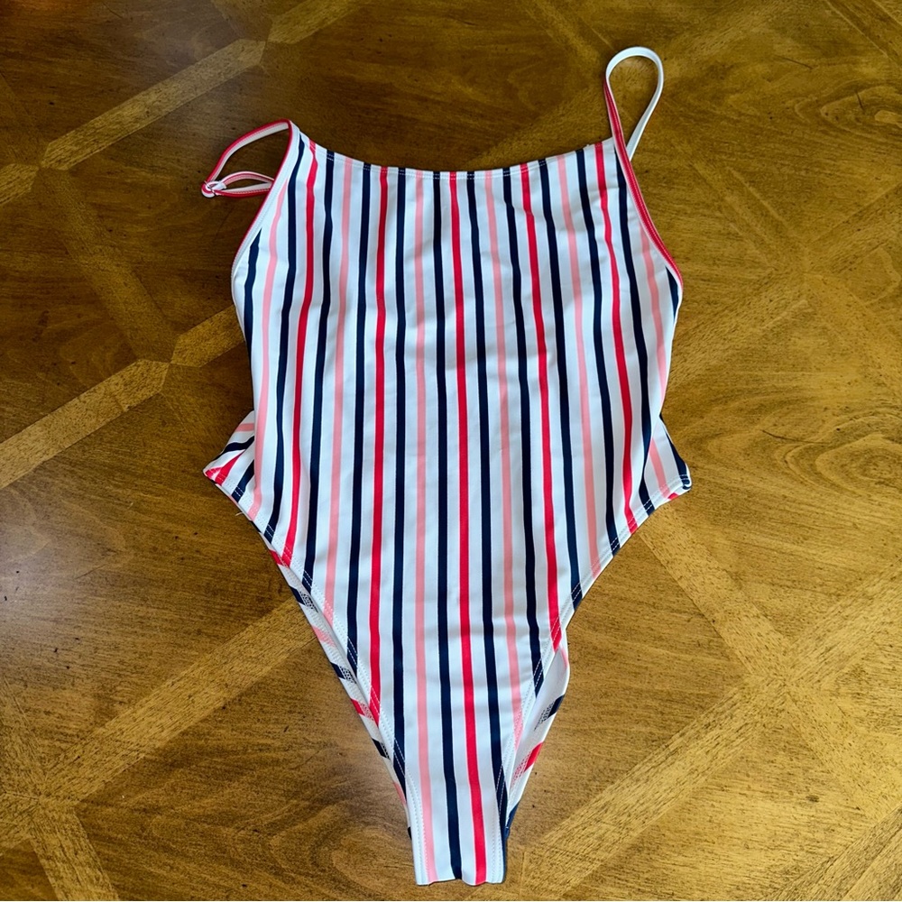 Striped One Piece Swimsuit